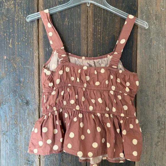 Polka Dot Ruffle Women’s Tank Top - Picture 2 of 6